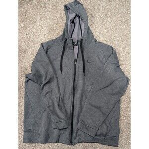 Nike Men's XL Charcoal Heather Full Zip Hooded Sweatshirt Hoodie Great Condition